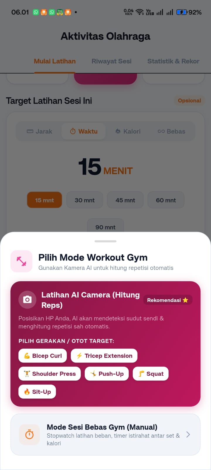 FitMeHub Tampilan Fitness Passport & Profil
