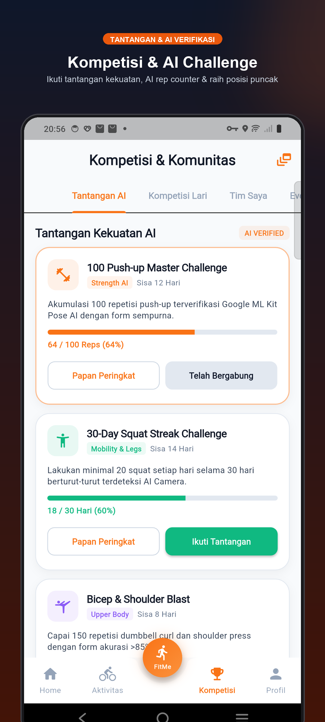 Tantangan Tim & Leaderboard